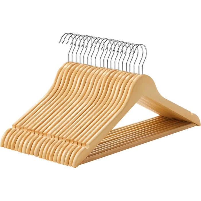 10 Perchas Gancho De Ropa Colgadores Antideslizantes Madera