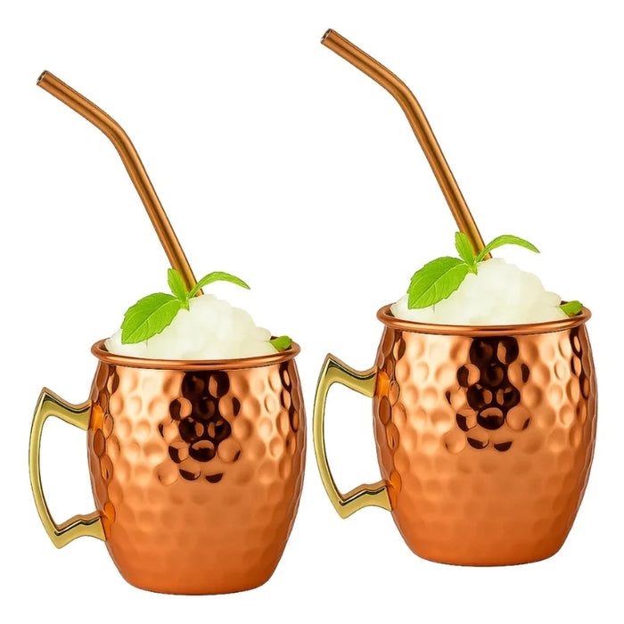 X2 Vasos Mugs Cobre Moscow Mule Tragos Mojitos Coctel 500ml