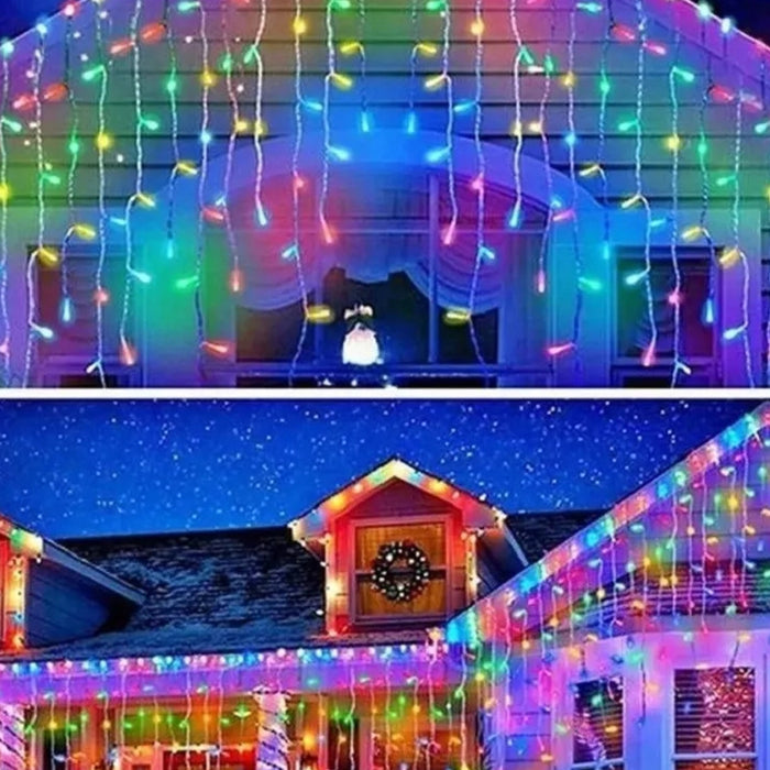 Luces Navidad Cascada De Luces Cascadas Colores 120led 4mt