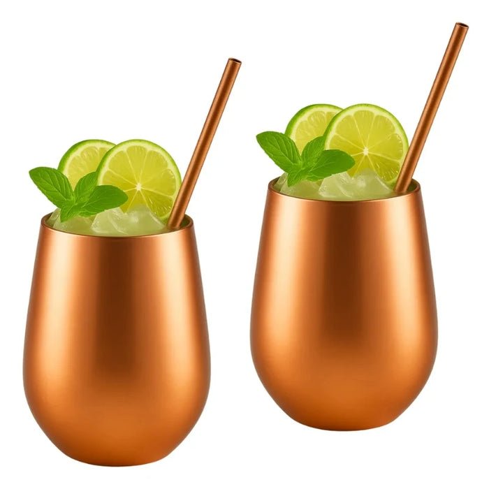 X2 Vasos Mugs Cobre Moscow Mule Tragos Mojitos Coctel 470ml