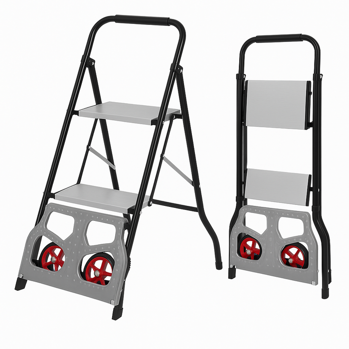 Yegua Carro Mano De Carga Plegable Escalera 3 Peldaños 2en1