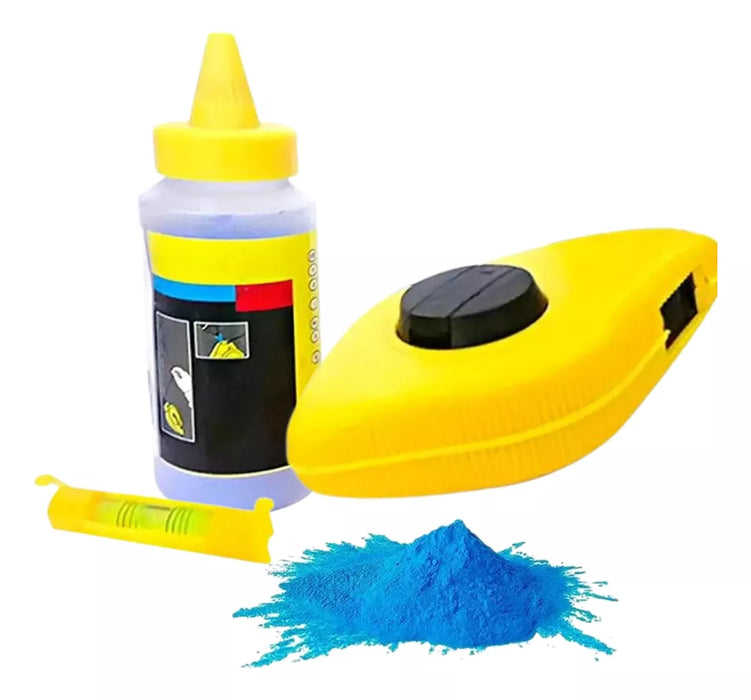 Set Tizador 15 Metros + Tiza Tizalinea 115g Mini Nivel 3pcs