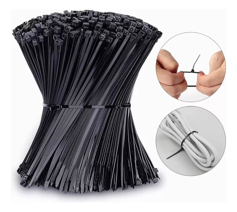 100 Amarra Plastica Multiusos Para Cable Nylon 100mm X 2.5mm