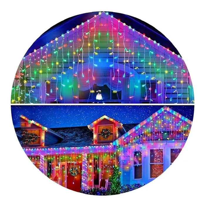 Luces Navidad Cascada De Luces Cascadas Colores 200led 6mt