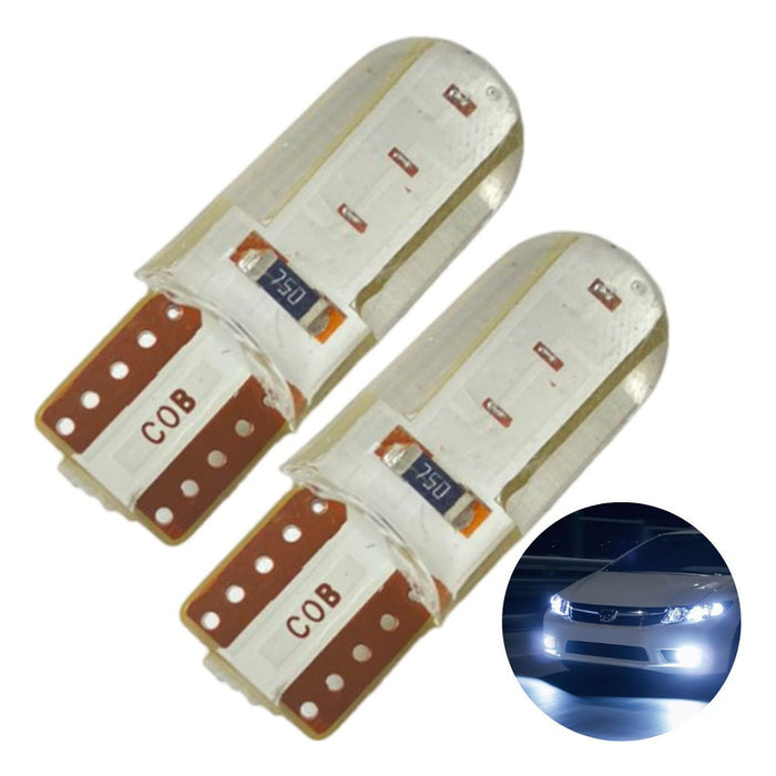 Set X2 Led Posicion T10 Siliconado Cambus Ampolletas Led 5w
