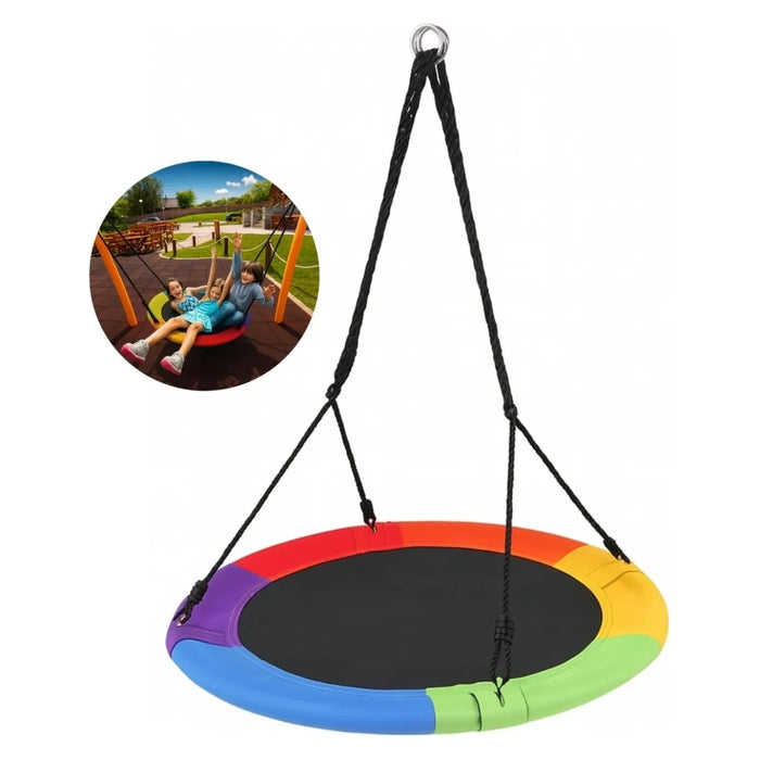 Columpio Colgante Multicolor Infantil Redondo Niños Ovalado seguro exterior