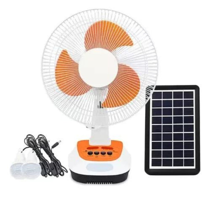 Ventilador Solar Portatil Carga Panel Recargable Ampolletas