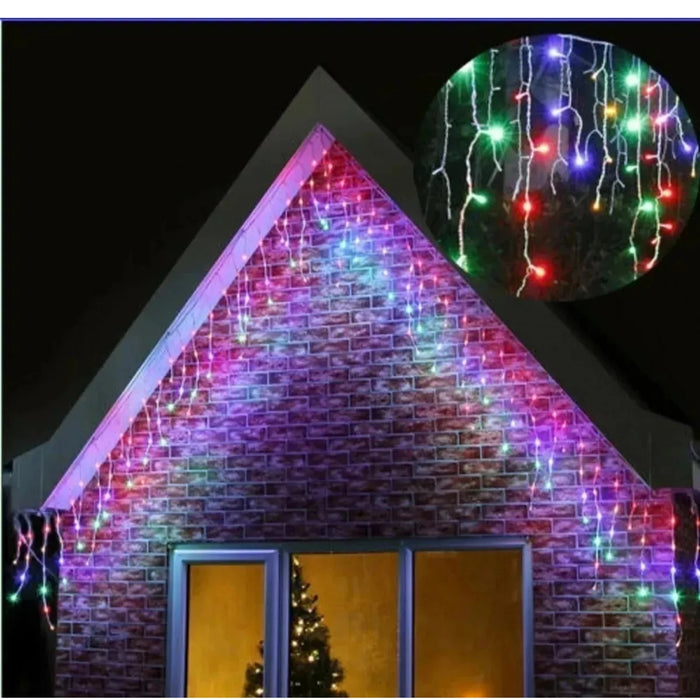Luces Navidad Cascada De Luces Cascadas Colores 120led 4mt