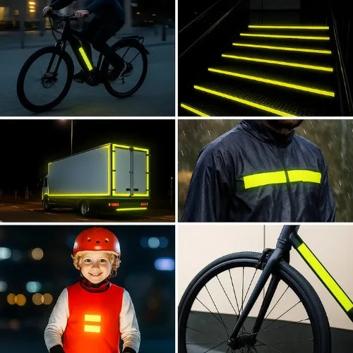 Cinta Reflectante Adhesiva Fluor Camion Furgon Seguridad 45m