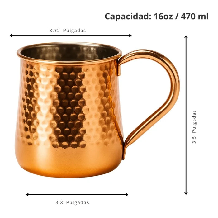 X2 Vasos Mugs Moscow Cobre Mule Coctel 470ml Tragos Mojitos