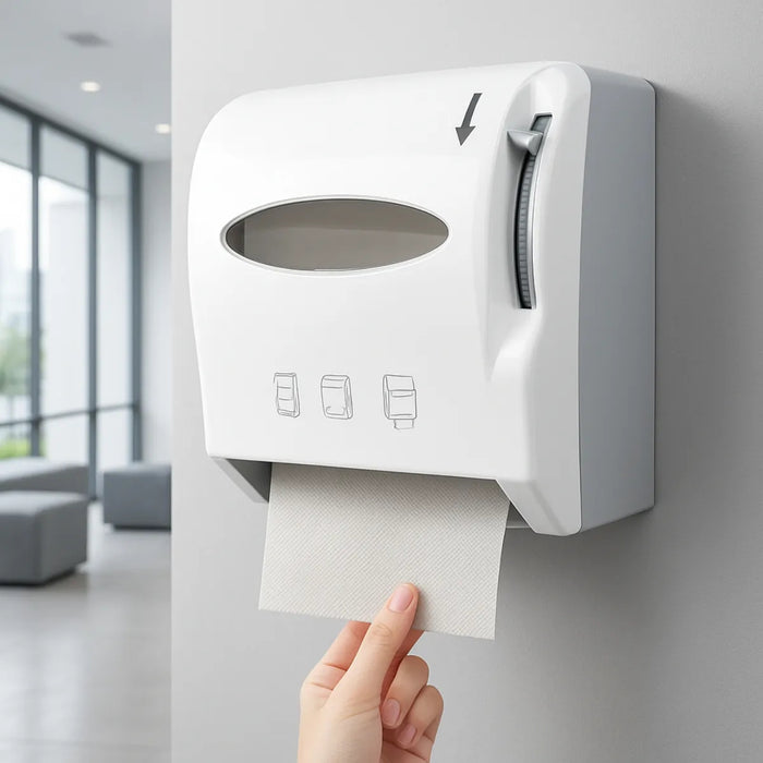Dispensador Toalla Papel Higienico Hoja Palanca Baño 200mts
