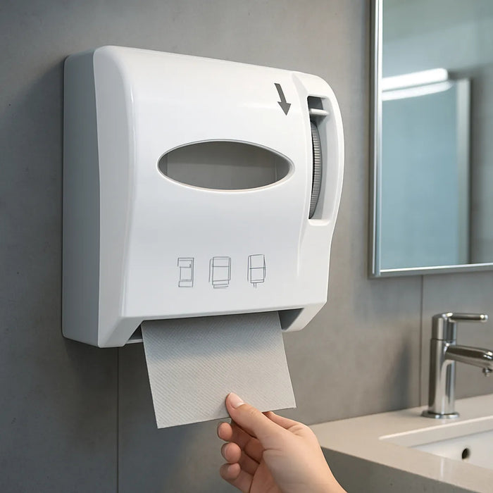 Dispensador Toalla Papel Higienico Hoja Palanca Baño 200mts