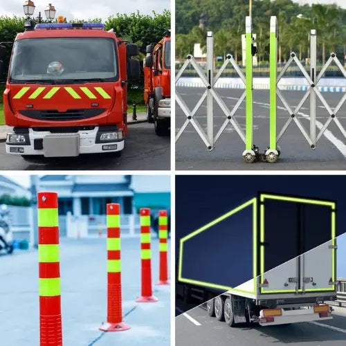 Cinta Reflectante Adhesiva Fluor Camion Furgon Seguridad 45m