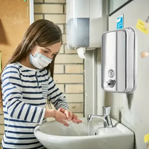 Dispensador Jabon Liquido Manual Jabonera Acero Baño 500ml