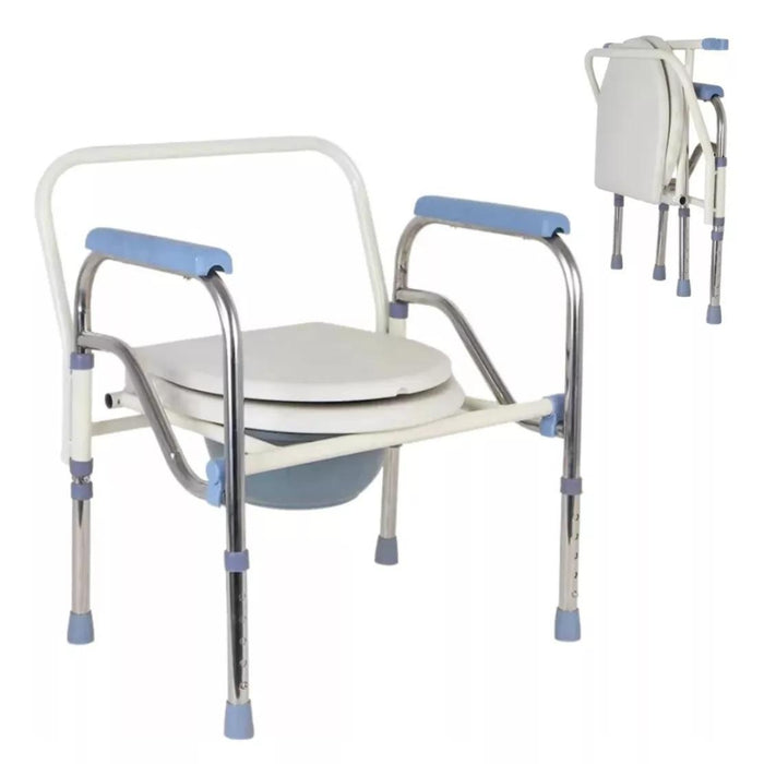 Silla Comodo Baño Plegable 3 En 1 Aumento Ajustable Ducha/wc