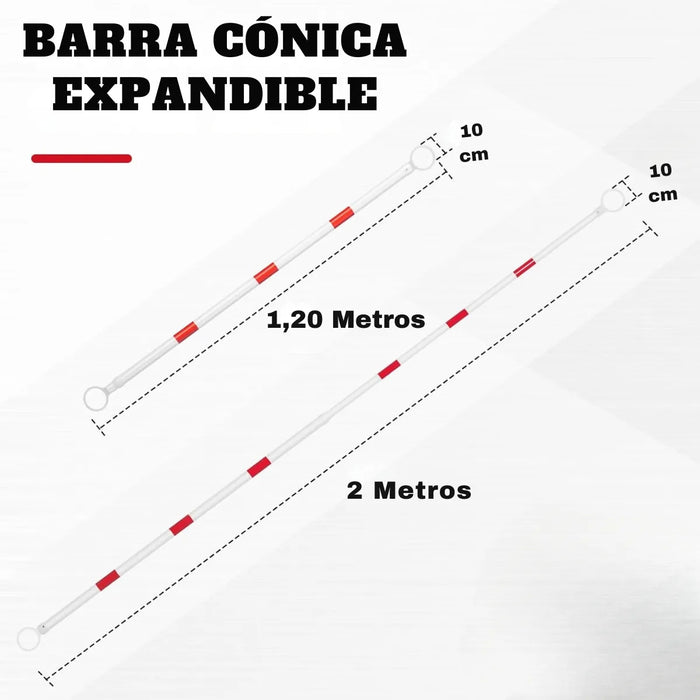 Barra Extensible Para Conos De Seguridad Vial 2mts Peligro