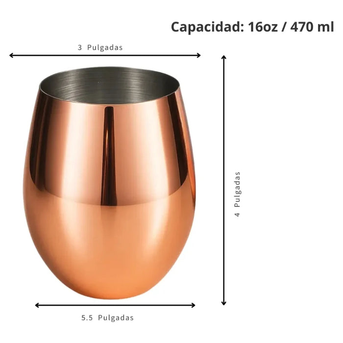 X2 Vasos Mugs Cobre Moscow Mule Coctel 470ml Tragos Mojitos