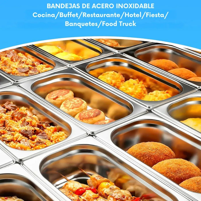 Bandeja Deposito Gastronómico Acero Inox Tapa 32,5x26,5x15cm