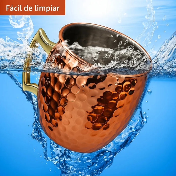 X2 Vasos Mugs Cobre Moscow Mule Tragos Mojitos Coctel 500ml