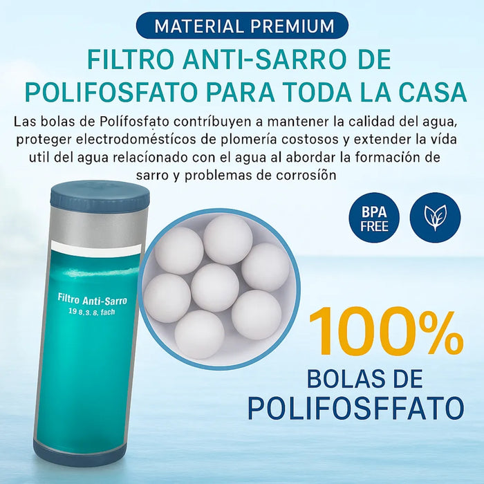 Filtro Antisarro Esferas Polifosfato 10x2,5 Osmosis Inversa
