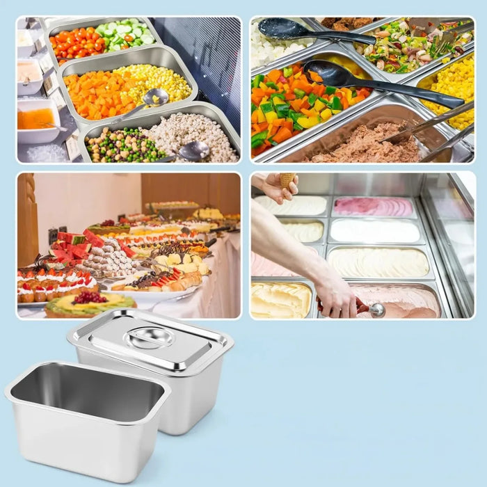 Bandeja Deposito Gastronómico Acero Inox Tapa 32,5x26,5x15cm