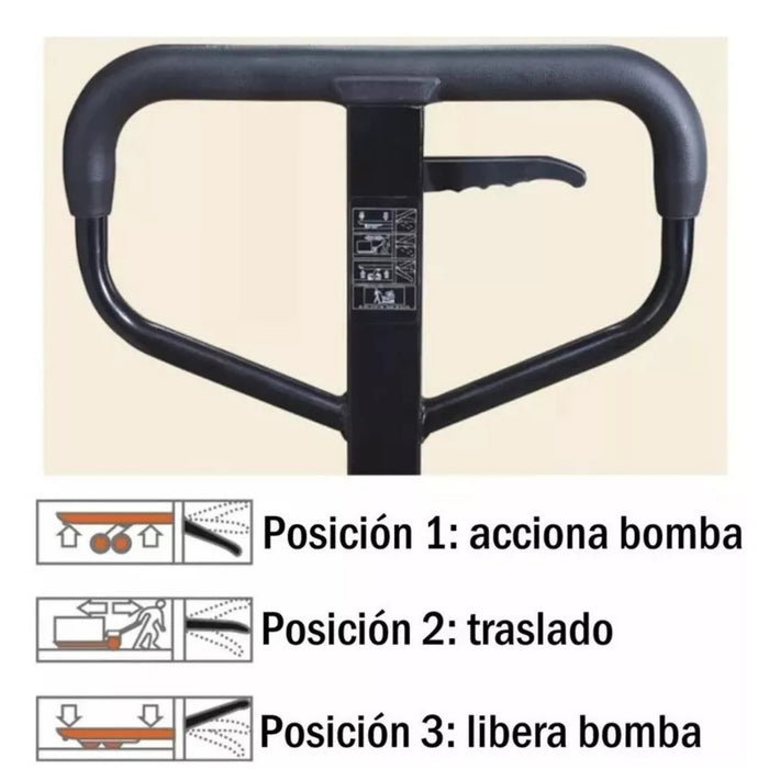 Transpaleta Manual Hidráulico Apilador de 3 toneladas