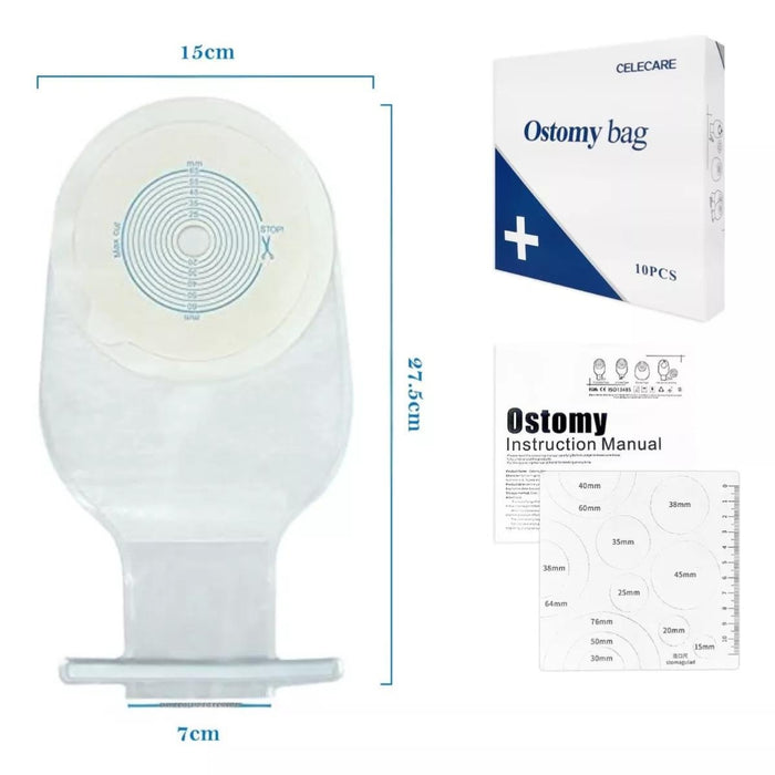 10 Bolsa de Colostomía Tela Drenable