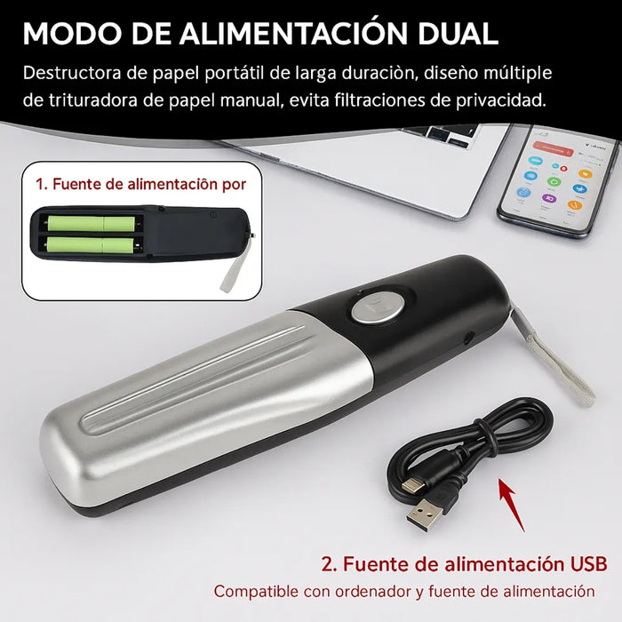 Trituradora De Papel Usb Portátil Picadora De Papel Oficinas