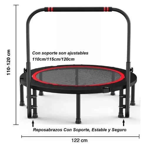 Trampolin Fitness Redondo Plegable Yoga Cama Elastica 120cm