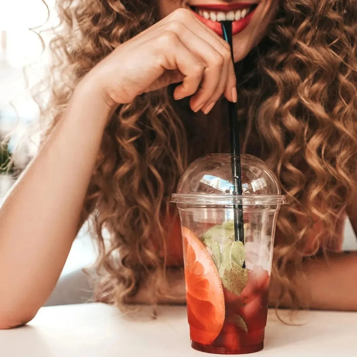 50 Vasos Plasticos Tapa Con Hoyo Desechables Grande 500ml