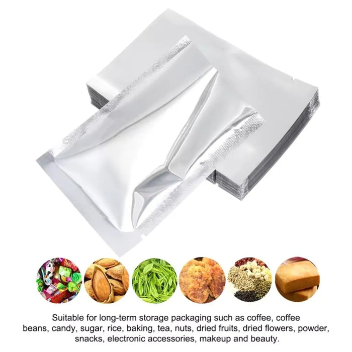 Set 100 Bolsas Papel De Aluminio Sellado Al Vacío 39x28cm