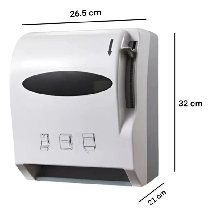 Dispensador Toalla Papel Higienico Hoja Palanca Baño 200mts