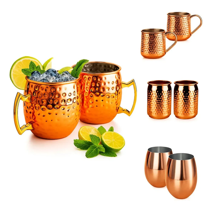 X2 Vasos Mugs Cobre Moscow Mule Tragos Mojitos Coctel 500ml