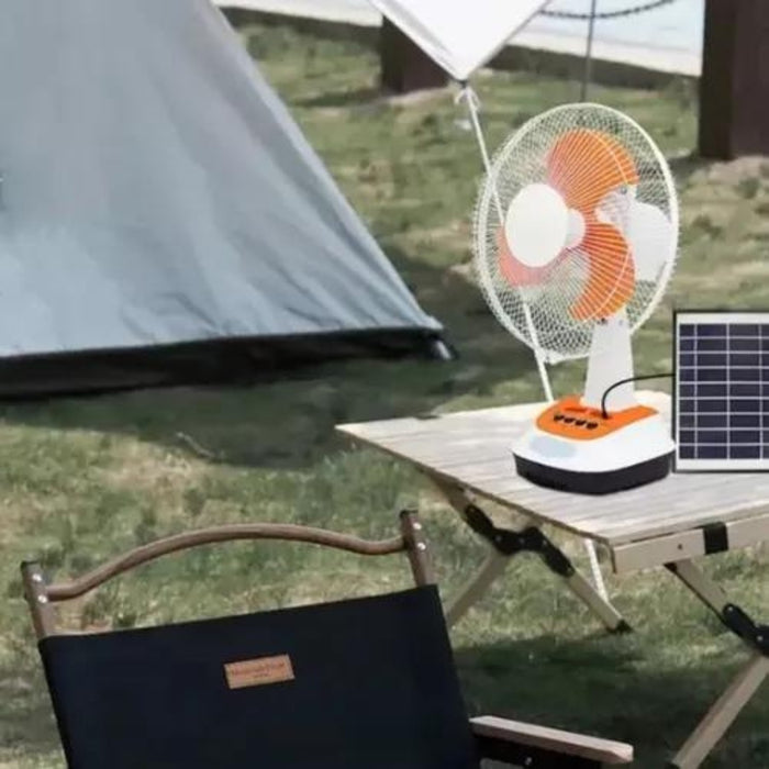 Ventilador Solar Portatil Carga Panel Recargable Ampolletas