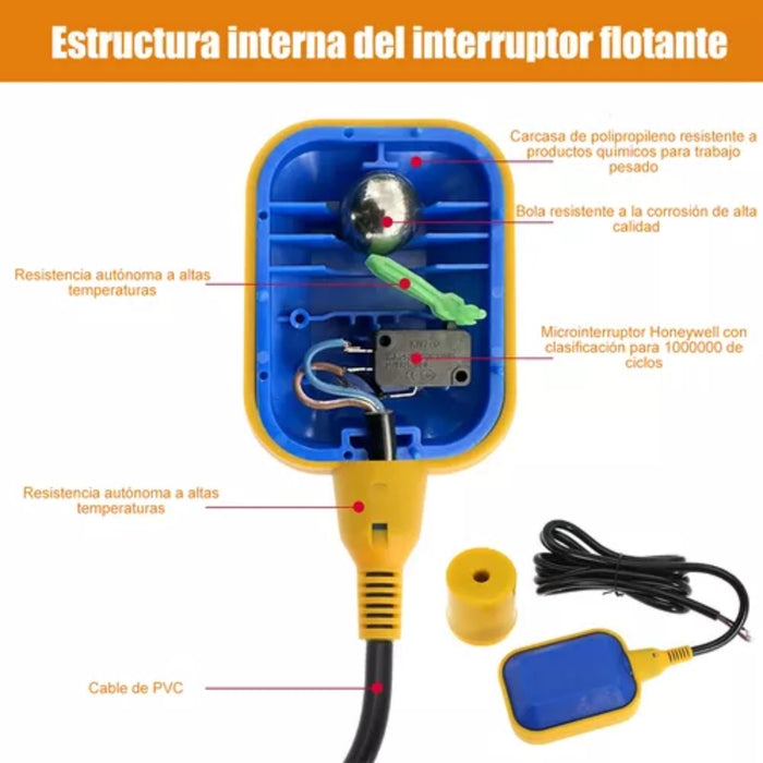 Flotador Interruptor Nivel Ip68 Sensor De Agua Medidor 10mts y 5 mts