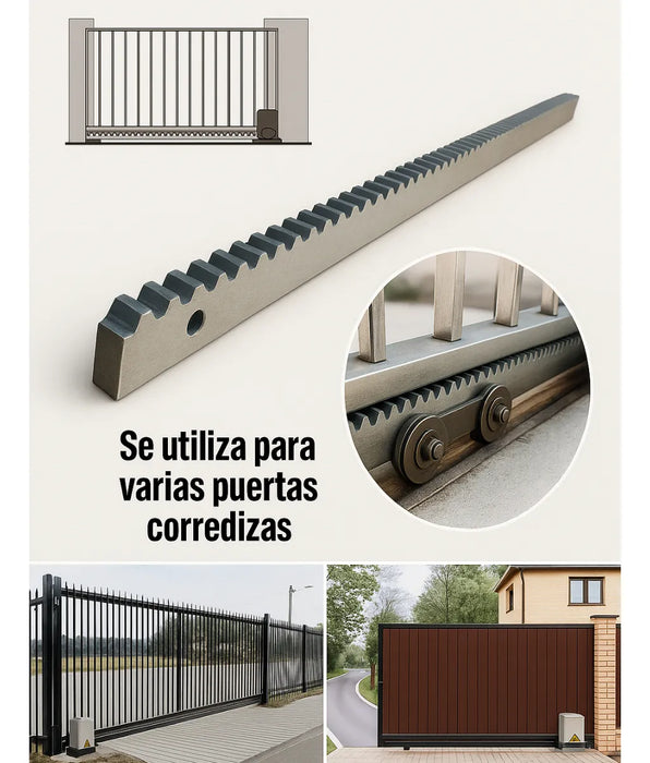 Cremallera Riel Acero Para Porton Automatico Electrico 1mt