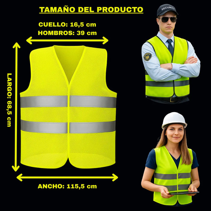 Chaleco Reflectante Seguridad Auto Reglamentario Amarillo