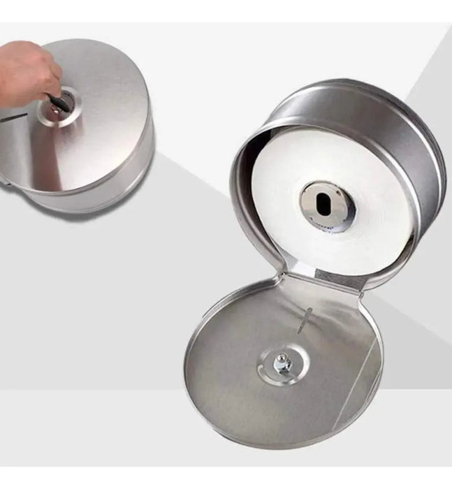 Dispensador Papel Higienico Acero Inoxidable Con Llave 500mt