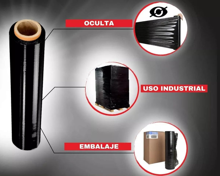 Film Plastico Negro De Embalaje Alusa Industrial Mudanza 5kg