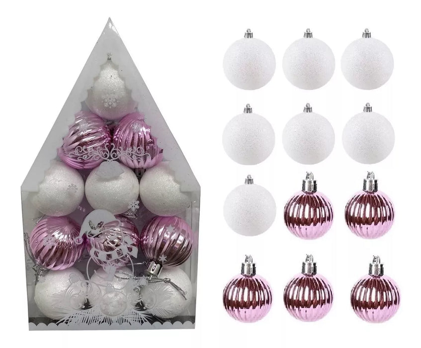 X12 Bambalinas Esferas Navidad Decorativas Esferas Navideñas