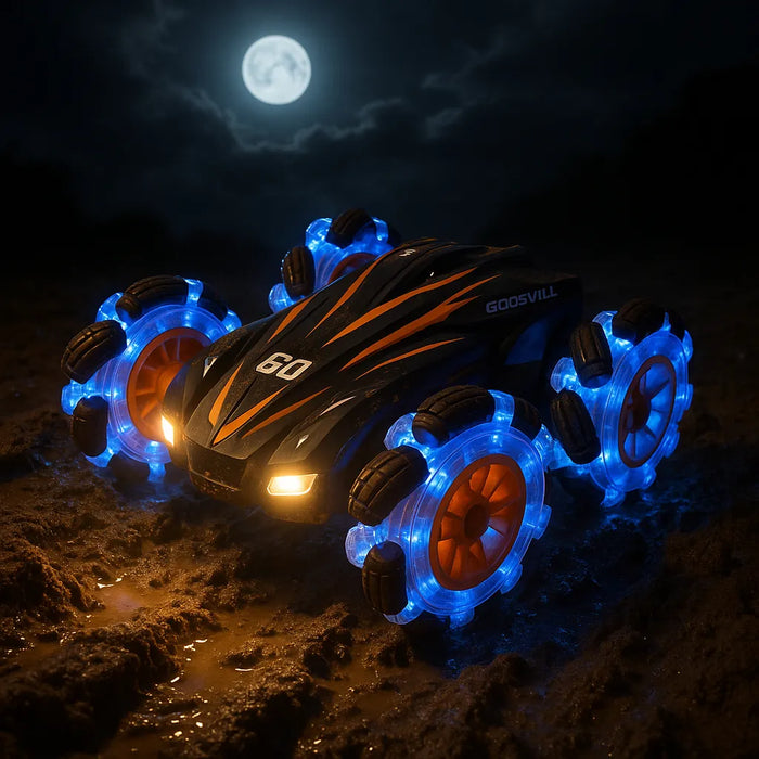 Auto Control Remoto Recargable 360 Grado Luces Led Giratorio