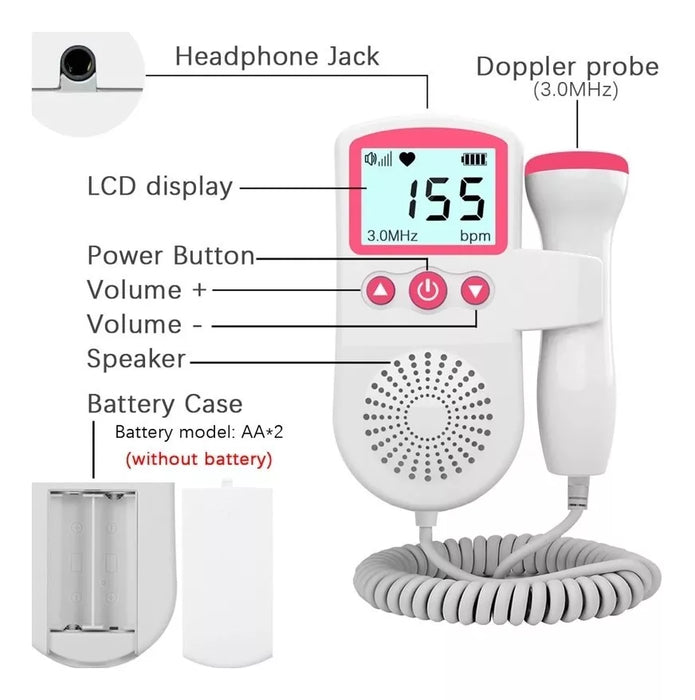 -+ Doppler Monitor Cardiaco Fetal Doppler Fetal