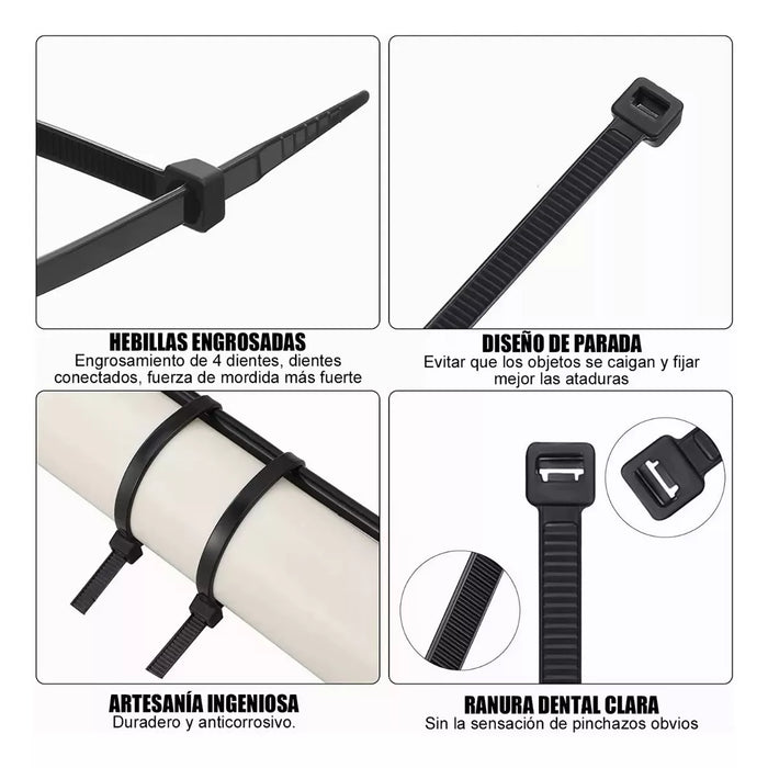 100 Amarra Plastica Multiusos Para Cable Nylon 100mm X 2.5mm