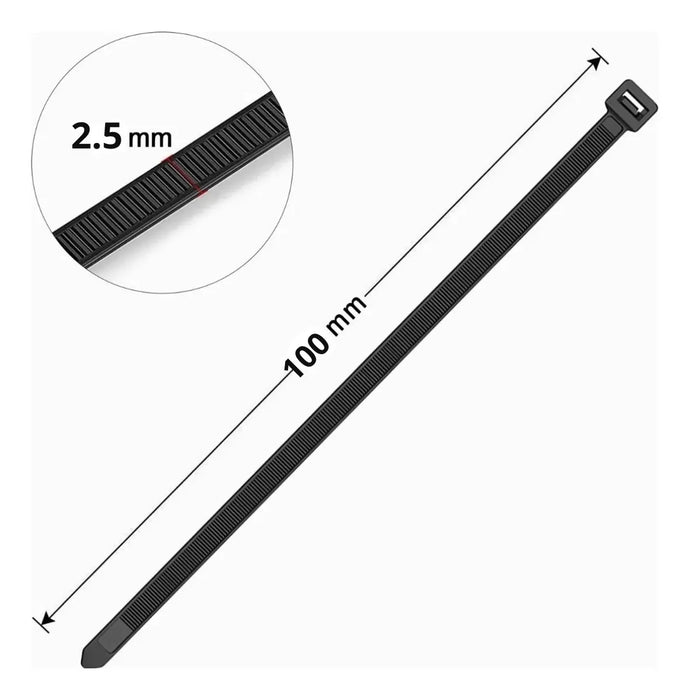 100 Amarra Plastica Multiusos Para Cable Nylon 100mm X 2.5mm