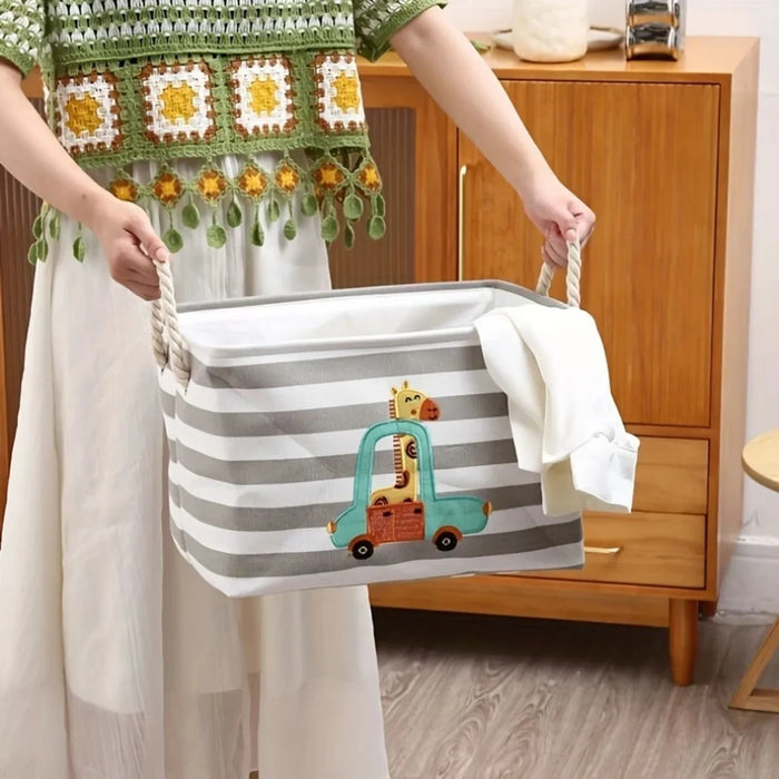 Cesta De Lavandería Plegable Infantil Canasto Ropa 21x41 Cm