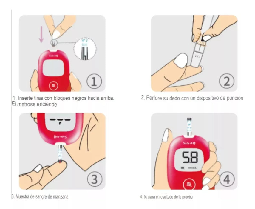 50 Tiras Reactiva Glucosa + 50 Lancetas Glucometro Insulina