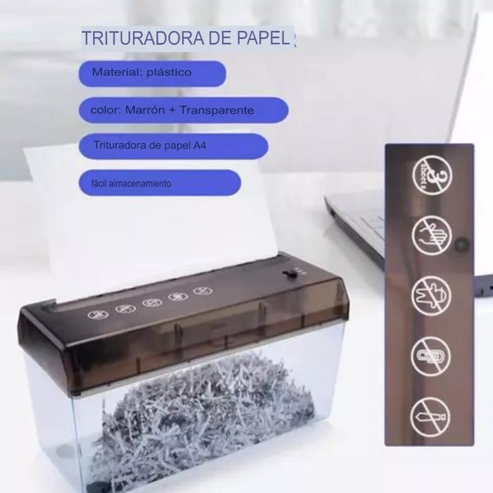Trituradora De Papel Triturador Usb Papel Picadora Oficina