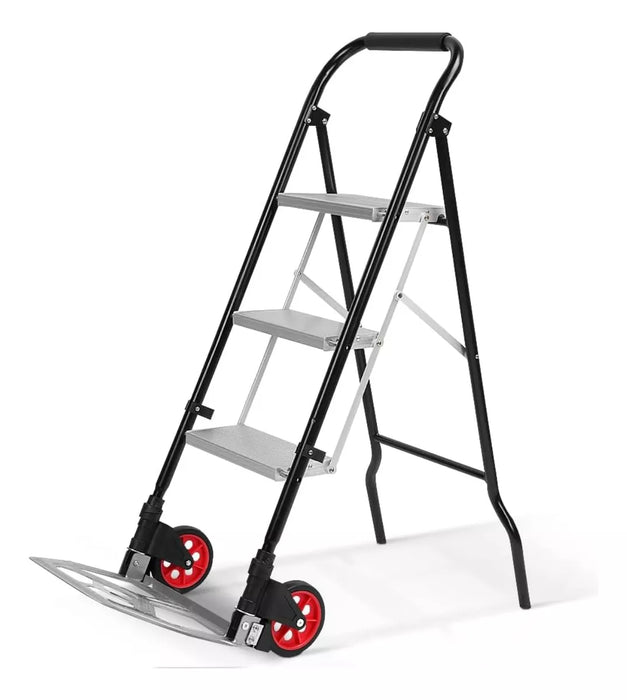 Yegua Carro Mano De Carga Plegable Escalera 3 Peldaños 2en1