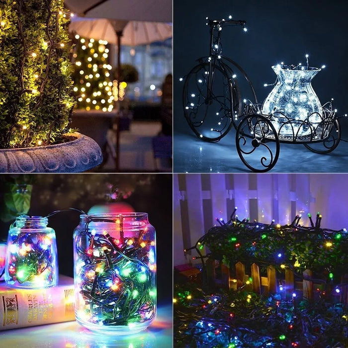 Guirnalda Luces Exterior Luces Navidad Solar Guirnaldas 100l