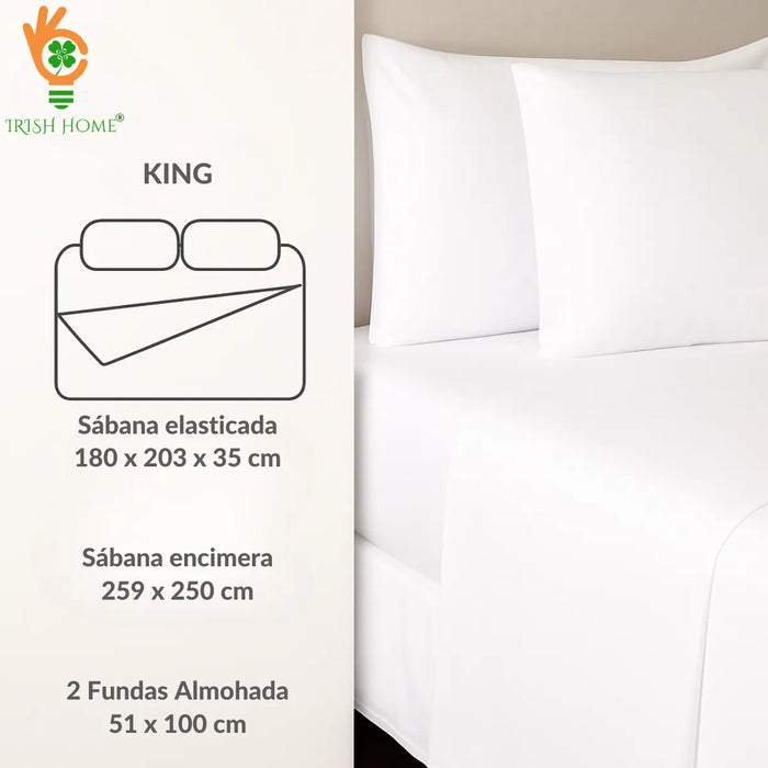 Sábanas Hotel Irish Home Microfibra 2 Plazas Funda Almohadas